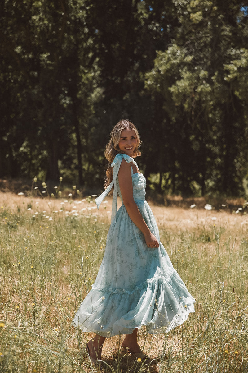 Primrose Sage Floral Midi Dress