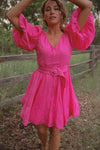 Naomi Fuchsia Belted Dress