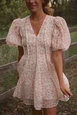 Avery Peach Floral Dress