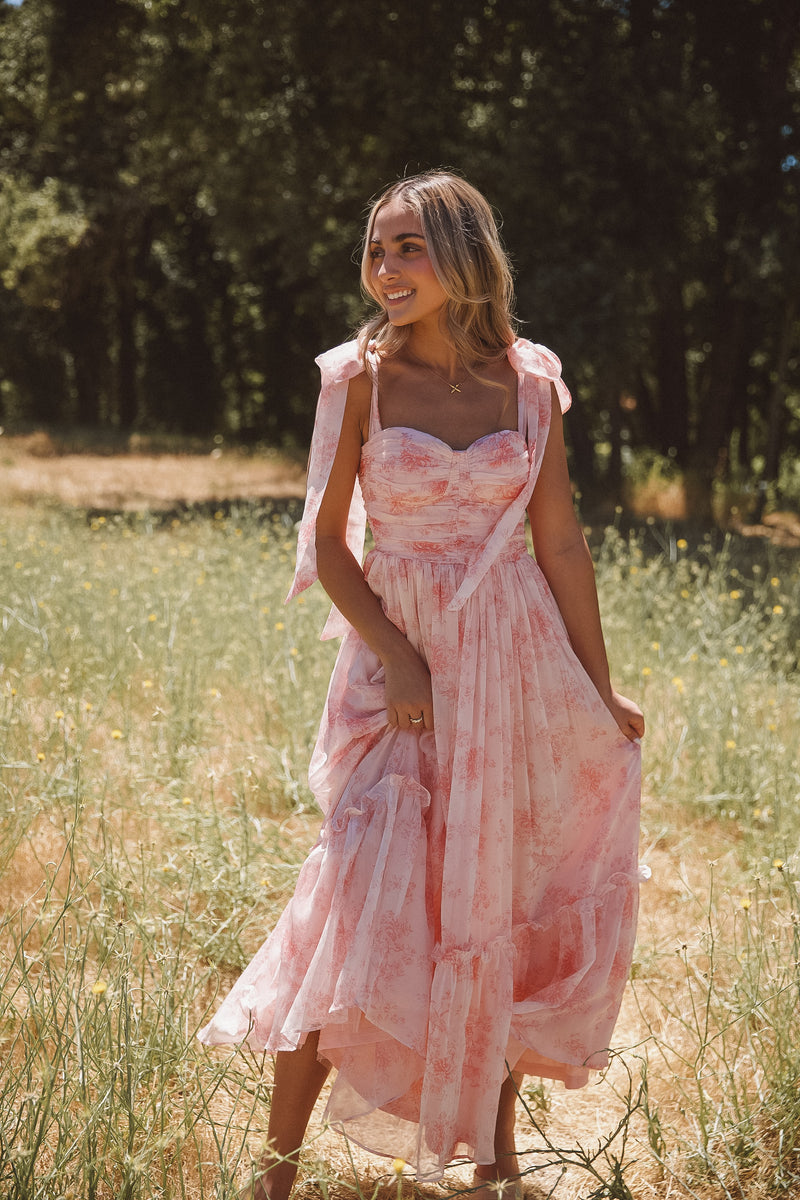 Primrose Pink Floral Midi Dress