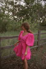 Naomi Fuchsia Belted Dress