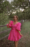 Naomi Fuchsia Belted Dress