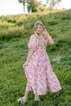 Emery Pink Floral Midi Dress