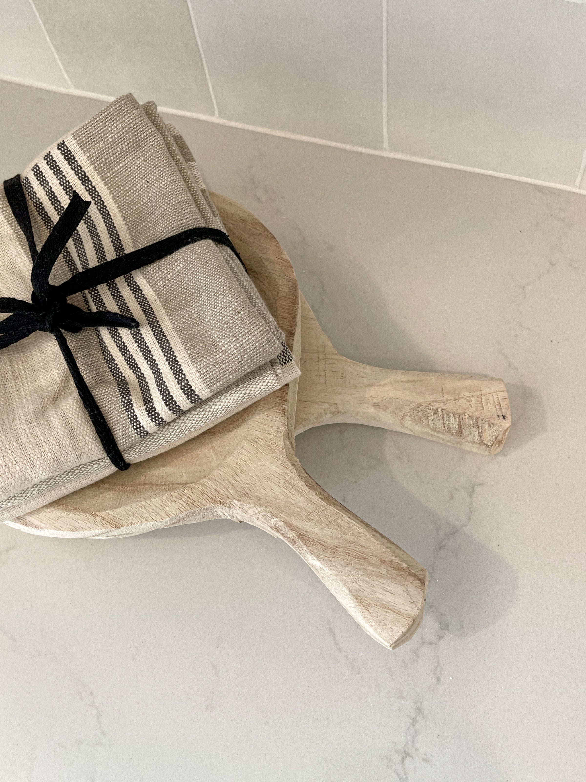 Tan & Grey Striped Cotton Tea Towels (Set of 3 Pieces) – LLACIE