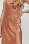 Meghan Rust Side Slit Midi Dress - LLACIE 