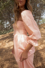 Christen Peach Linen Dress - LLACIE 