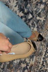 Natural Black Toe Ballet Flats