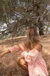 Christen Peach Linen Dress - LLACIE 