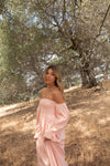 Christen Peach Linen Dress - LLACIE 