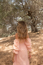 Christen Peach Linen Dress - LLACIE 
