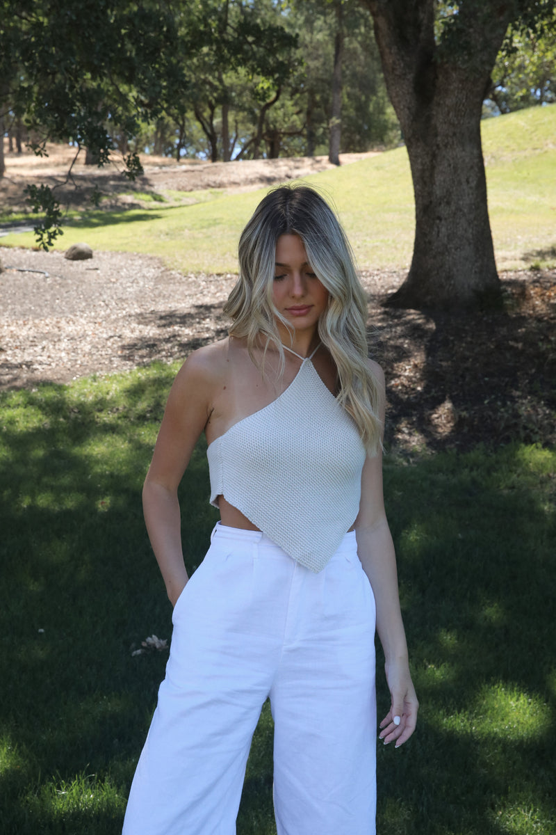 Tobi Off White Crochet Knit Top - LLACIE 