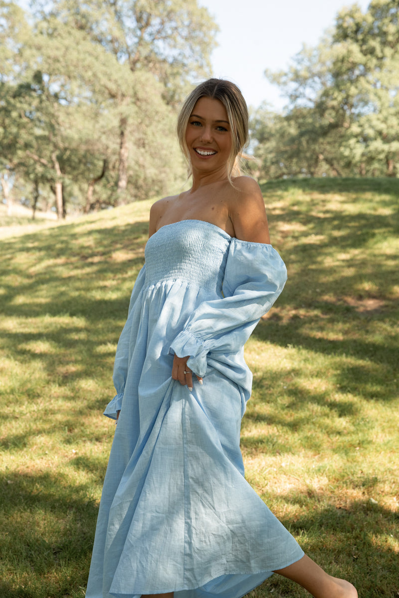 powder blue cotton dress Christen Powder Blue Cotton Dress