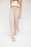 Elison Elastic Waist Taupe Pants - LLACIE 
