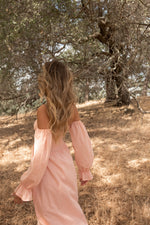 Christen Peach Linen Dress - LLACIE 