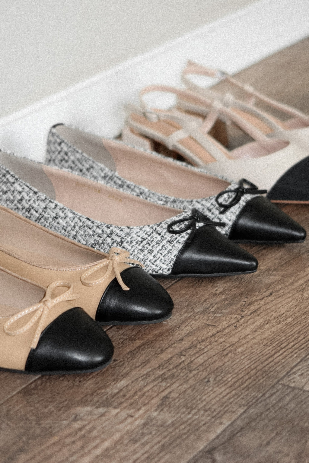 Tweed Black Ballet Flats