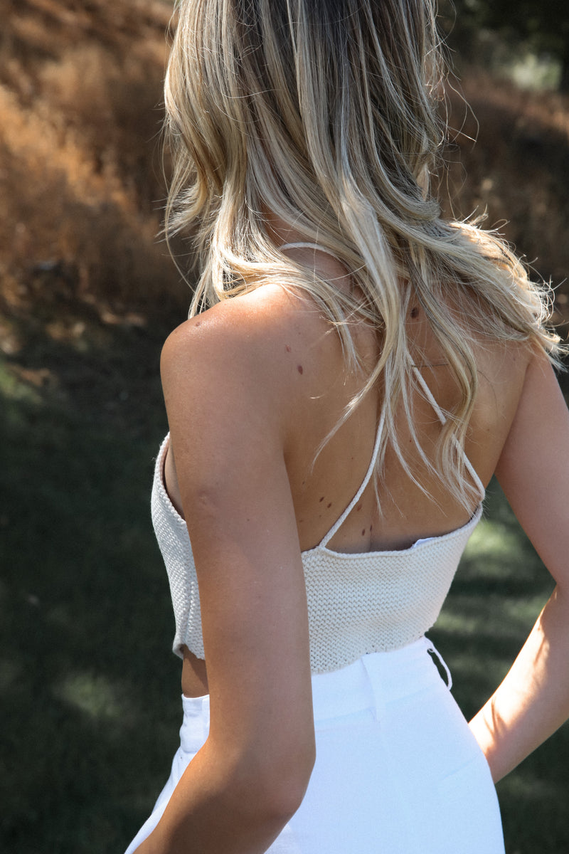 Tobi Off White Crochet Knit Top - LLACIE 