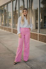 Alice Pink Wide Leg Slacks- FINAL SALE